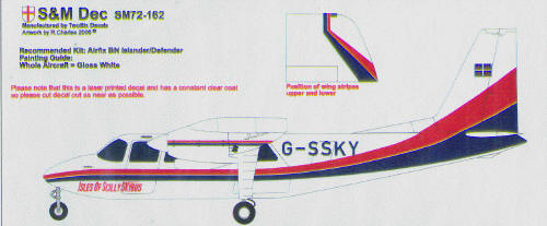 Britten Norman Islander (Isles of Scilly Skybus)  SM72-162