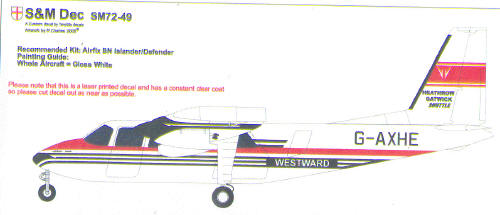 Britten Norman Islander (Westward Heathrow-Gatwick Shuttle)  SM72-49