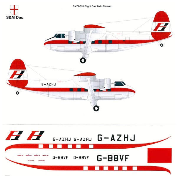 Scottish Aviation Twin Pioneer (Flight one)  SM72-551