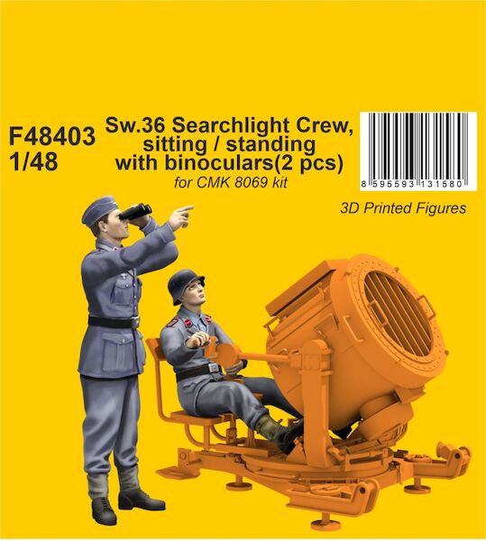 Sw.36 Searchlight Crew, sitting / standing with binoculars F48403