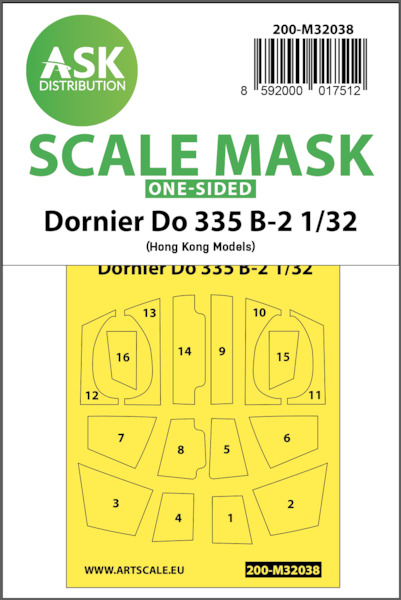 Dornier Do335B-2 Masking set (Hong Kong Models) One sided  m32038