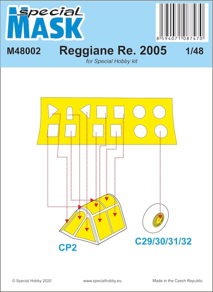 Reggiane Re2005 Canopy and Wheel Mask (Special Hobby) M48002
