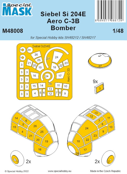 Siebel Si204E / Aero C3B Bomber Masking set (Special Hobby) M48008
