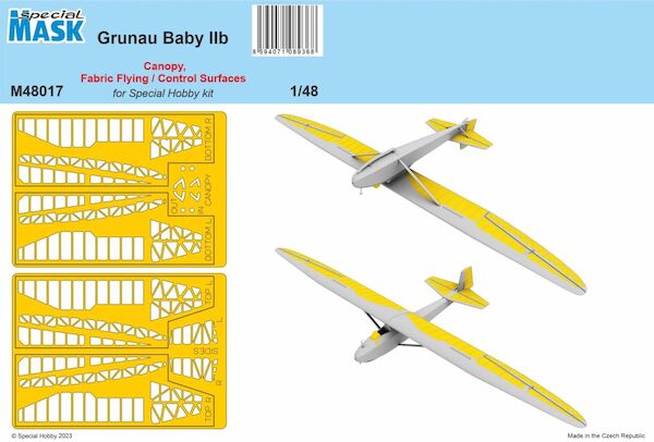 Grunau Baby IIB Mask Canopy, Fabric Flying / Control Surfaces  (Special Hobby)  M48017