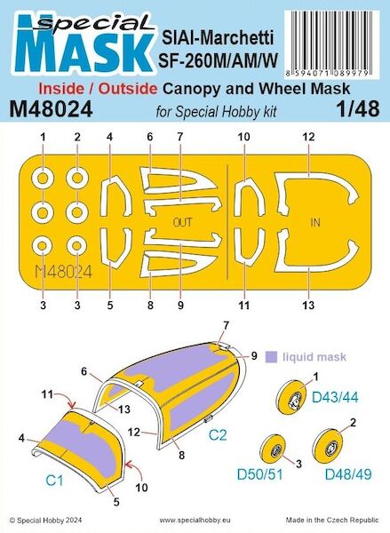 SIAI-Marchetti SF-260M/AM/W inside and outsde MASK (Special Hobby)  M48024
