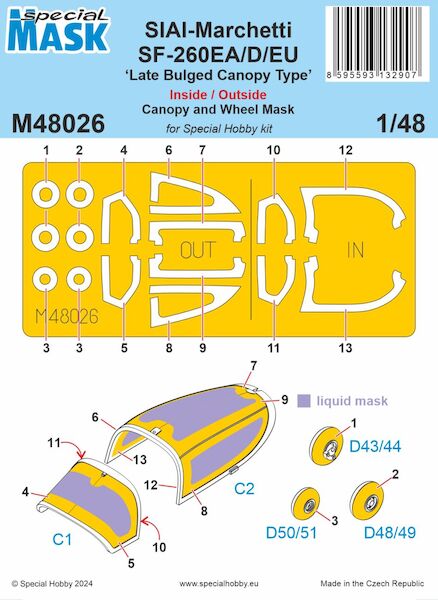 SF-260EA/D/EU ‘ Late Bulged Canopy Type’ MASK (Special Hobby) M48026