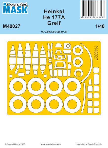 Heinkel He177A Greif  Canopy, window  and wheel Mask (Special Hobby)  m48027