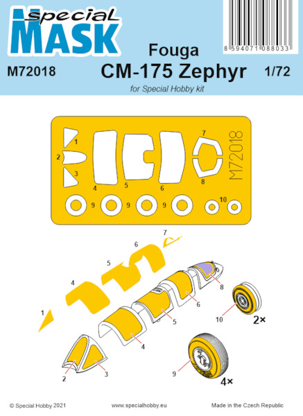 Fouga CM175 Zephyr Masking set (Special Hobby) m72018