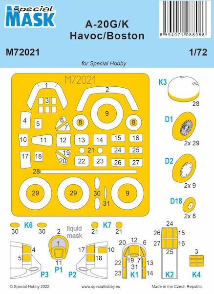 A-20G/K Havoc/Boston Mask (Special Hobby)  M72021