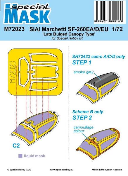 SIAI-Marchetti SF-206EA/D/EU late bulged canopy Mask (Special Hobby) m72023