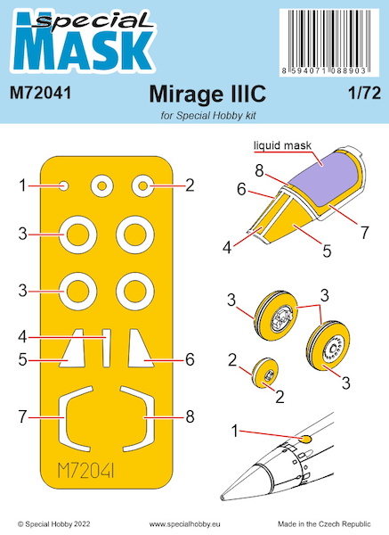 Mirage IIIC Masking set (Special Hobby) m72041