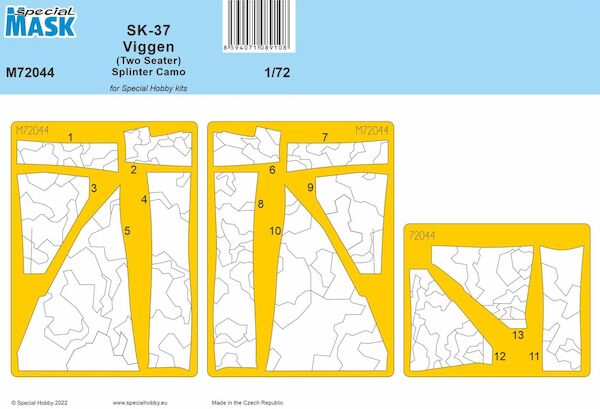 SK-37 Viggen (Two Seater) Splinter Camo MASK (Special Hobby)  M72044