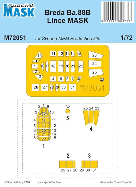 Breda Ba.88B Lince Mask (Special Hobby / MPM)  M72051