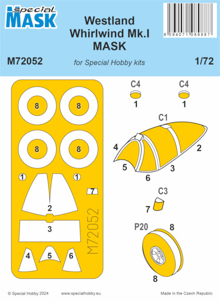 Westland Whirlwind MK1 Fighter Mask (Special Hobby / MPM) M72052