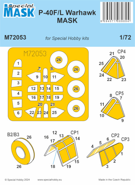 P40F/L Warhawk Mask (Special Hobby) M72053