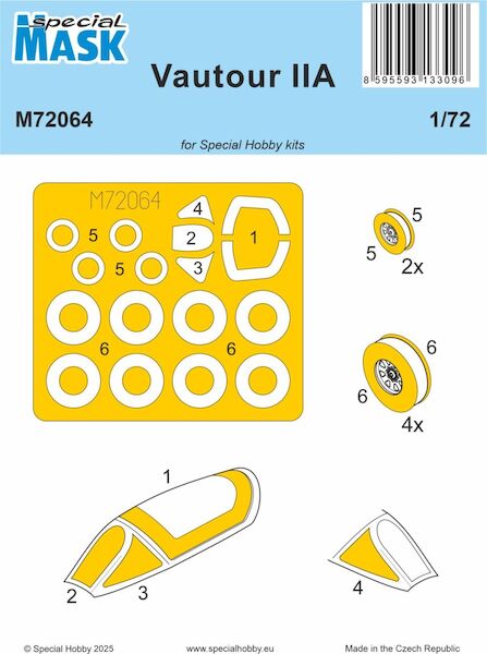 Vautour IIa Canopy and wheel Mask (Special Hobby) M72064