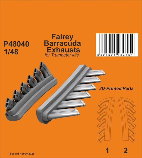 Fairey Barracuda Exhausts (Trumpeter)  P48040