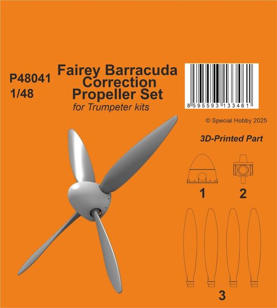 Fairey Barracuda Correction Propeller Set(Trumpeter)  P48041