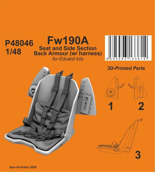 Focke Wulf FW190A Seat and Side Section Back Armour (With Harness) for Eduard P48046