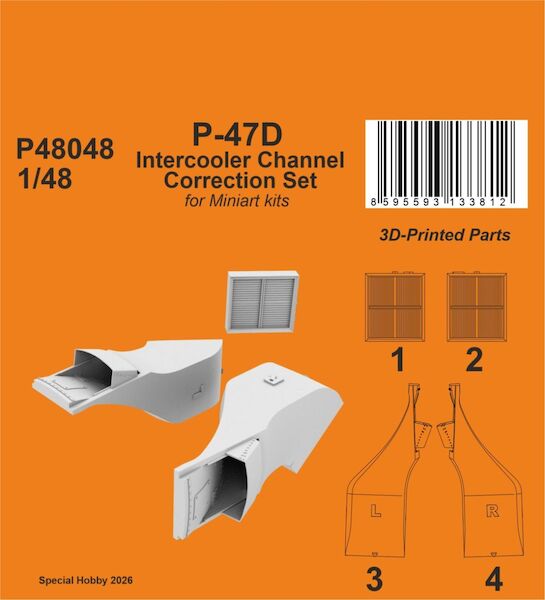P-47D Thunderbolt Intercooler Channel Correction Set (Mini Art)  P48048