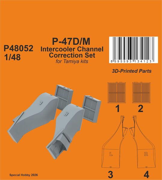 P47D/M Thunderolt Intercooler Channel Correction Set (Tamiya)  P48052