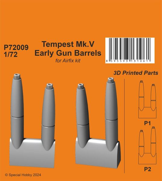 Tempest Mk.V Early Gun Barrels (Airfix)  P72009