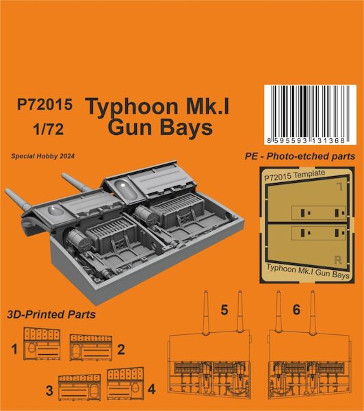 Typhoon Mk.I Gun Bays Correction Set (airfix) P72015
