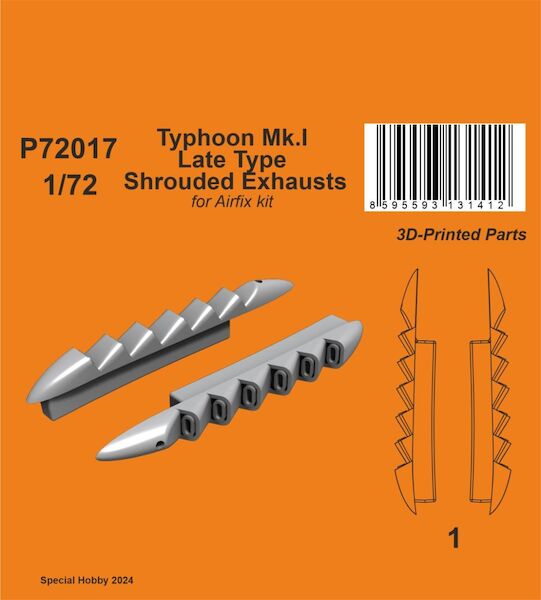 Typhoon MK1 late type Shrouded Exhausts (Airfix) P72017