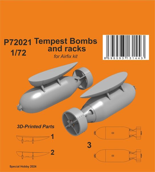 Tempest Bombs (1000 Lb) and racks (Airfix) P72021
