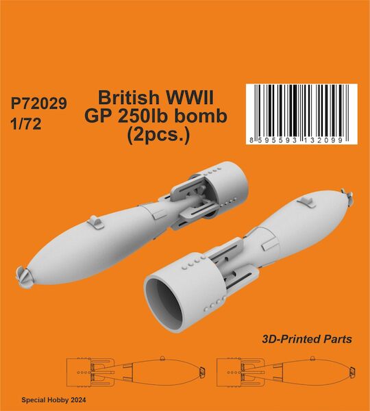 British WWII GP250lb Bombs (2x) P72029