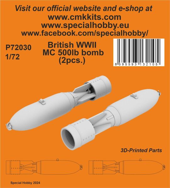 British WWII MC500lb Bombs (2x) P72030