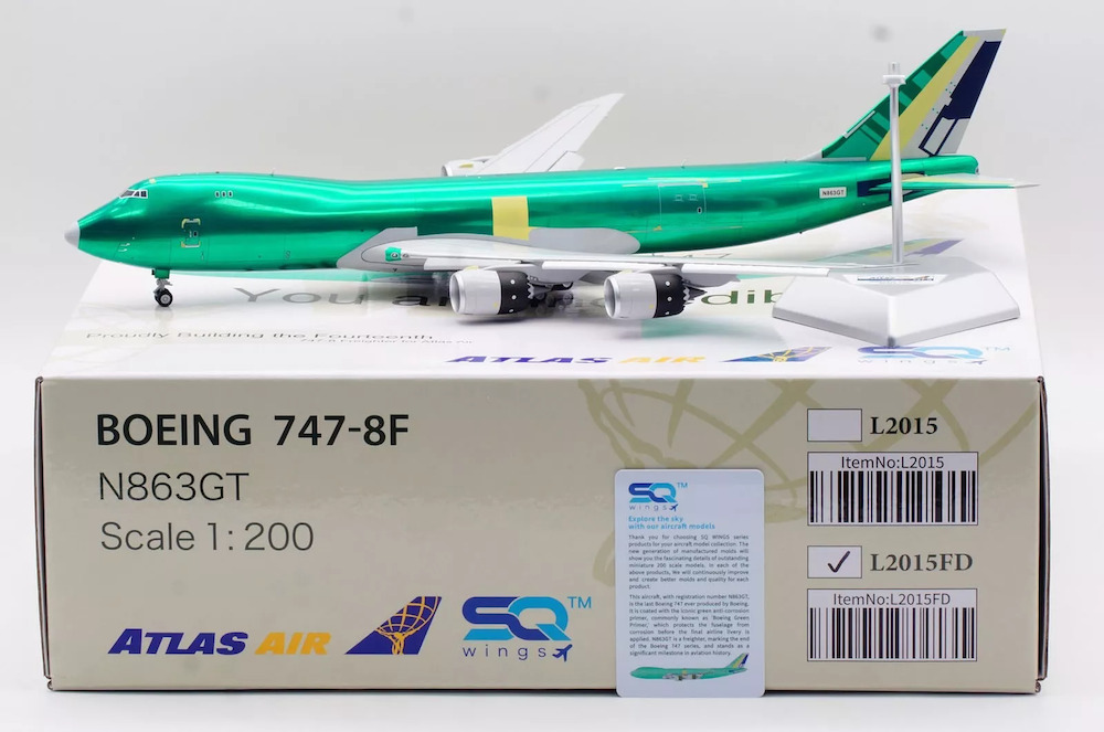SQ Wings L2015FD Boeing 747-8F Assembly Colors N863GT Flaps Down