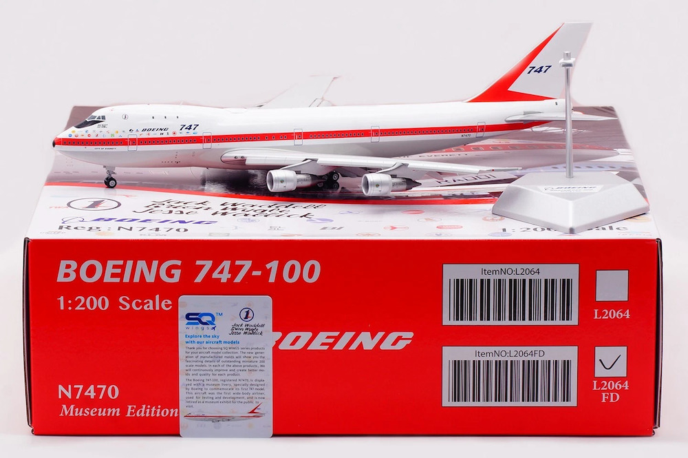 航空機・ヘリコプター SQ Wings 1/200 747-100 N7470 SQ Wings Boeing Company Boeing 747-100 N7470 City of Everett