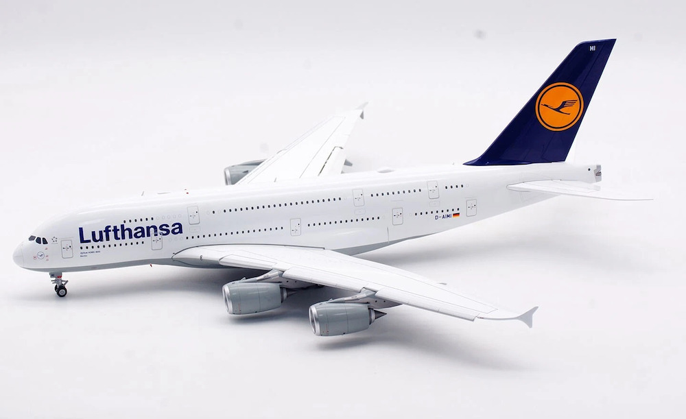 未使用　A380 MODEL AIRPLANE SQ Wings L2079FD Airbus A380 Lufthansa D-AIMI Flaps Down