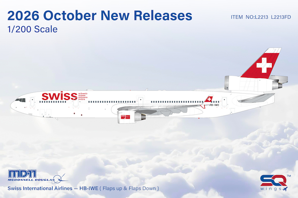 McDonnell Douglas MD11 Swiss HB-IWE Flaps Down  L2213FD
