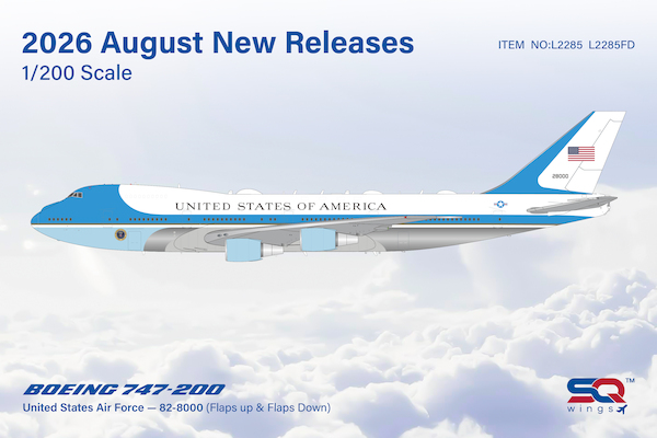 Boeing 747-200 VC25 Air Force One USAF 82-8000 Flaps Down L2285FD