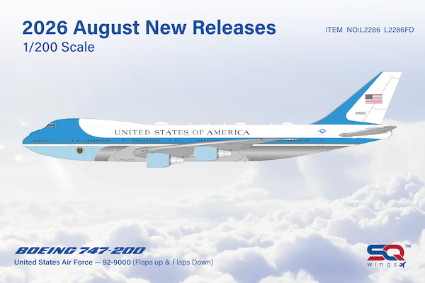 Boeing 747-200 VC25 Air Force One USAF 92-9000 Flaps Down L2286FD