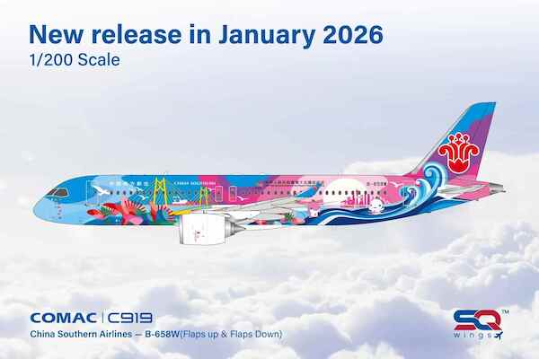 Comac C919 China Southern "15th National Games – Vibrant Bay Area" B-658W Flaps Down L2291FD