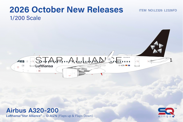 Airbus A320 Lufthansa Star Alliance D-AIZN Flaps Down  L2326FD