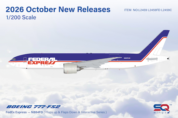 Boeing 777F FedEx retro /  Federal Express N884FD Interactive Series  L2459C