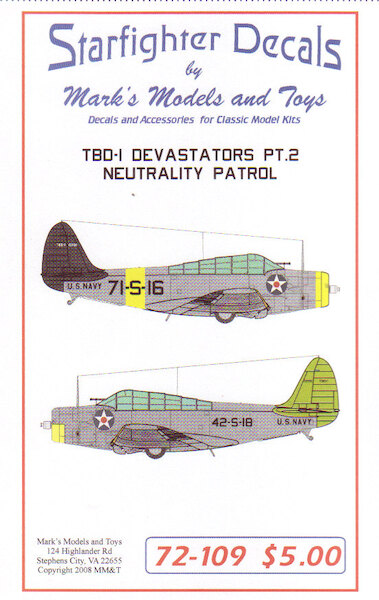 Douglas TBD1 Devastators Pt.2 Neutrality Patrol  72-109