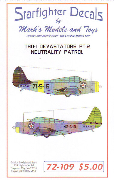 Douglas TBD1 Devastators Pt.2 Neutrality Patrol 72-109