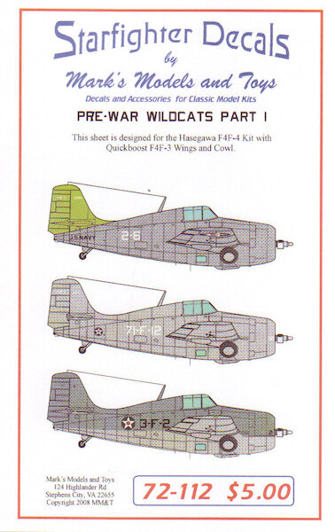 Pre-war F4F Wildcats Part 1 72-112