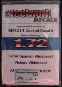 Decal CASA Spanish Vildebeest  Cockpit  sd7214