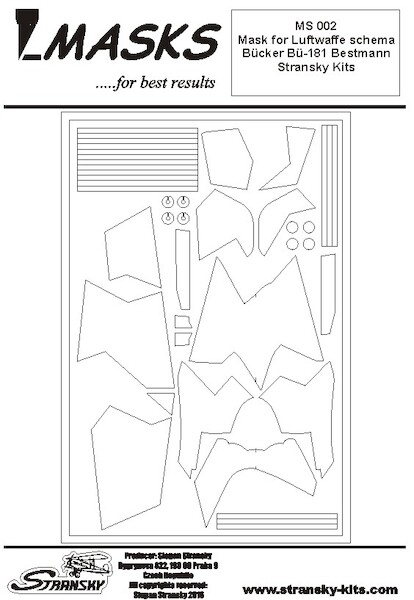 Mask for Luftwaffe Bcker Bu181 Bestmann camouflage  MS002