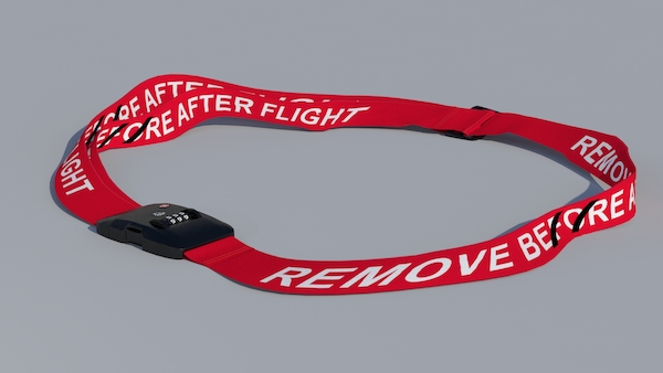 Luggage strap with TSA lock - Remove after flight LUG-RBF