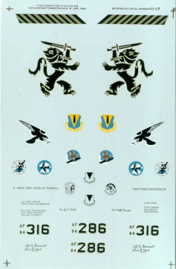32-057 F16 Falcons (86TFW,512/526 FIS CO Aircraft) 32-57
