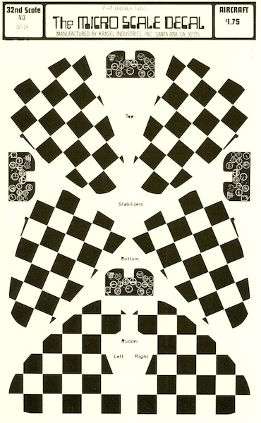 32-014 P47 Checker tails (Black on Clear) 32-14