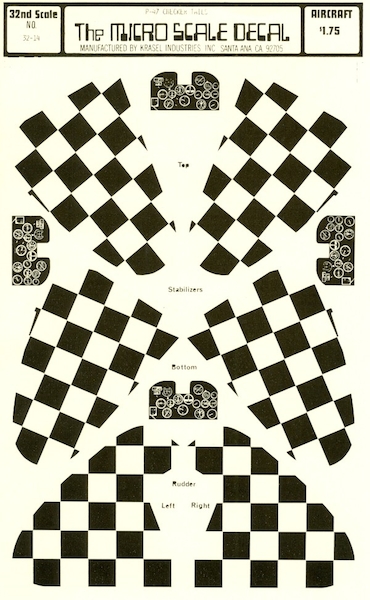 32-014  P47 Checker tails (Black on Clear)  32-14