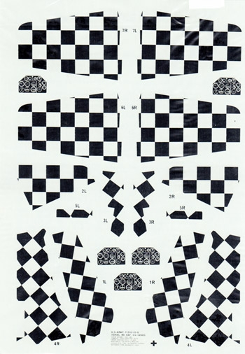 32-016 P51 Checker tails (Black on Clear) 32-16